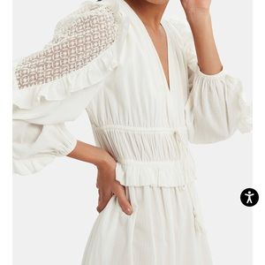 <Moving Sale> Ulla Johnson Sheila Lace Trim Long White Dress 2 XS